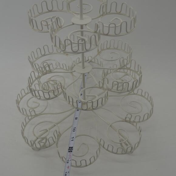 Cupcake Stand White Metal 3 Tier Holds 18 Wedding Party Pastry - Picture 4 of 13
